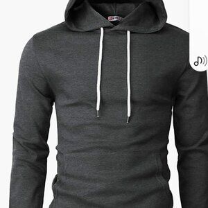 H2H Men's Casual Slim Fit Long Sleeve Hooded Basic Lightweight Sweatshirt
